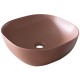 Νιπτήρας Μπάνιου Καφέ Ματ Πορσελάνης Ceramita Encore 40 41x41x14,5 εκ. Τετραγωνισμένος Επικαθήμενος χωρίς Υπερχείλιση και χωρίς Οπή για Βρύση